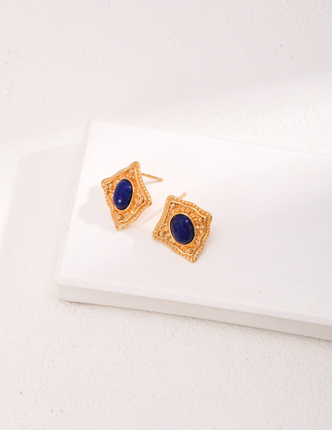 Lapis Lazuli Stud Earrings by Fernovia Design – bold colour studs