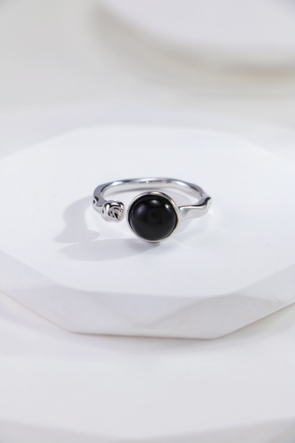 Black Onyx Open Ring