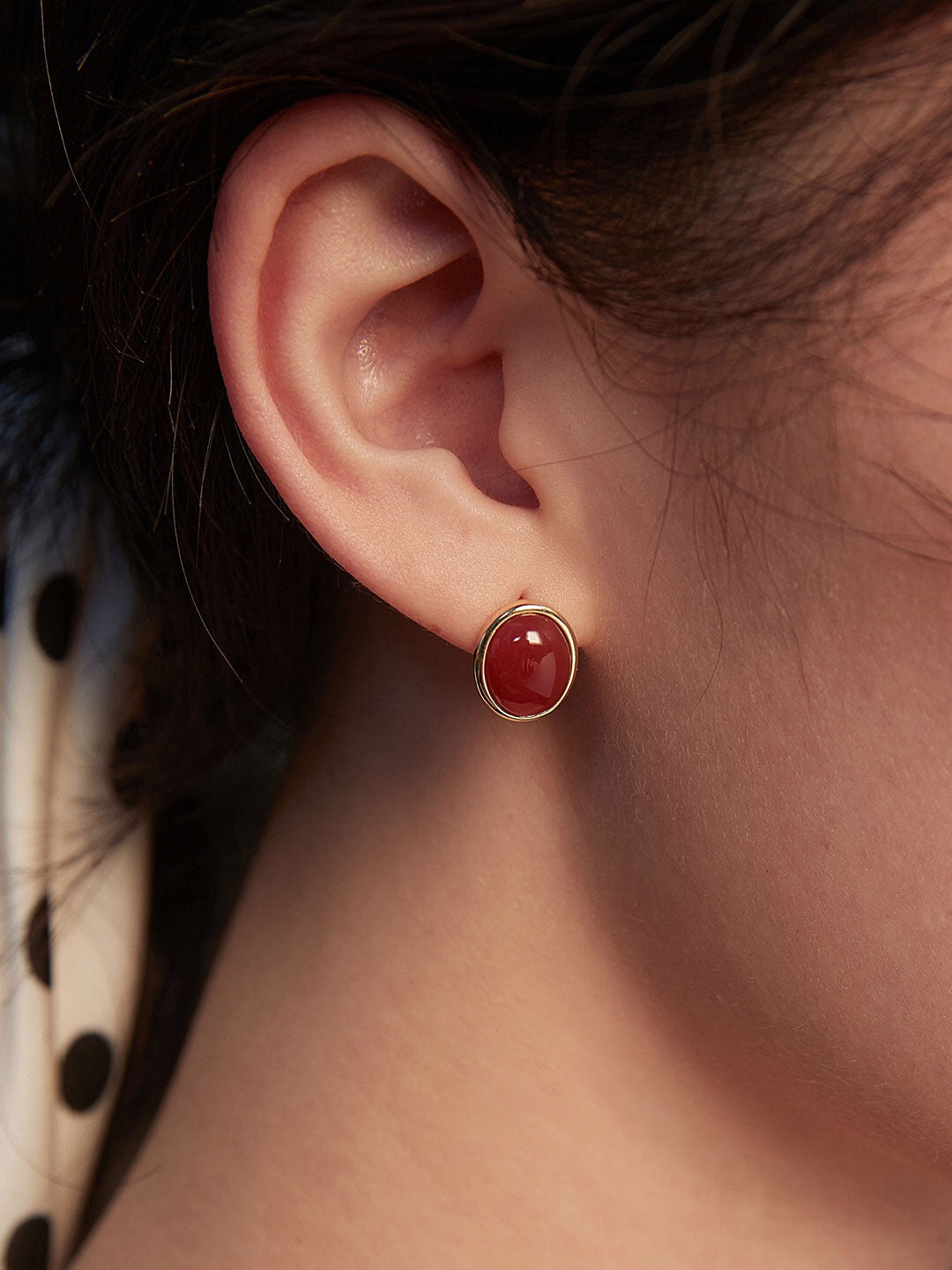 Minimalist Tiger Eye / Red Onyx Stud Earrings