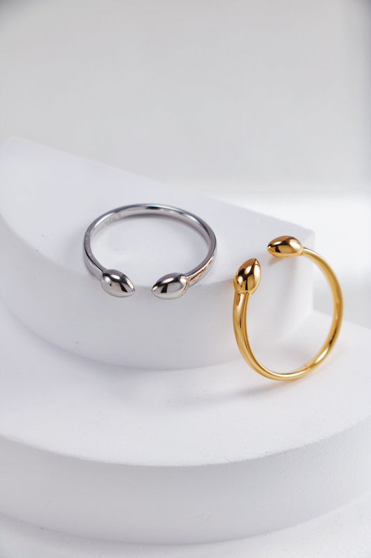 Fiji Bud Minimalist Stacking Open Ring