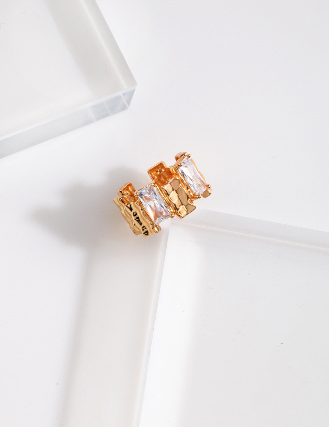 Irregular Rectangular Zircon Ring