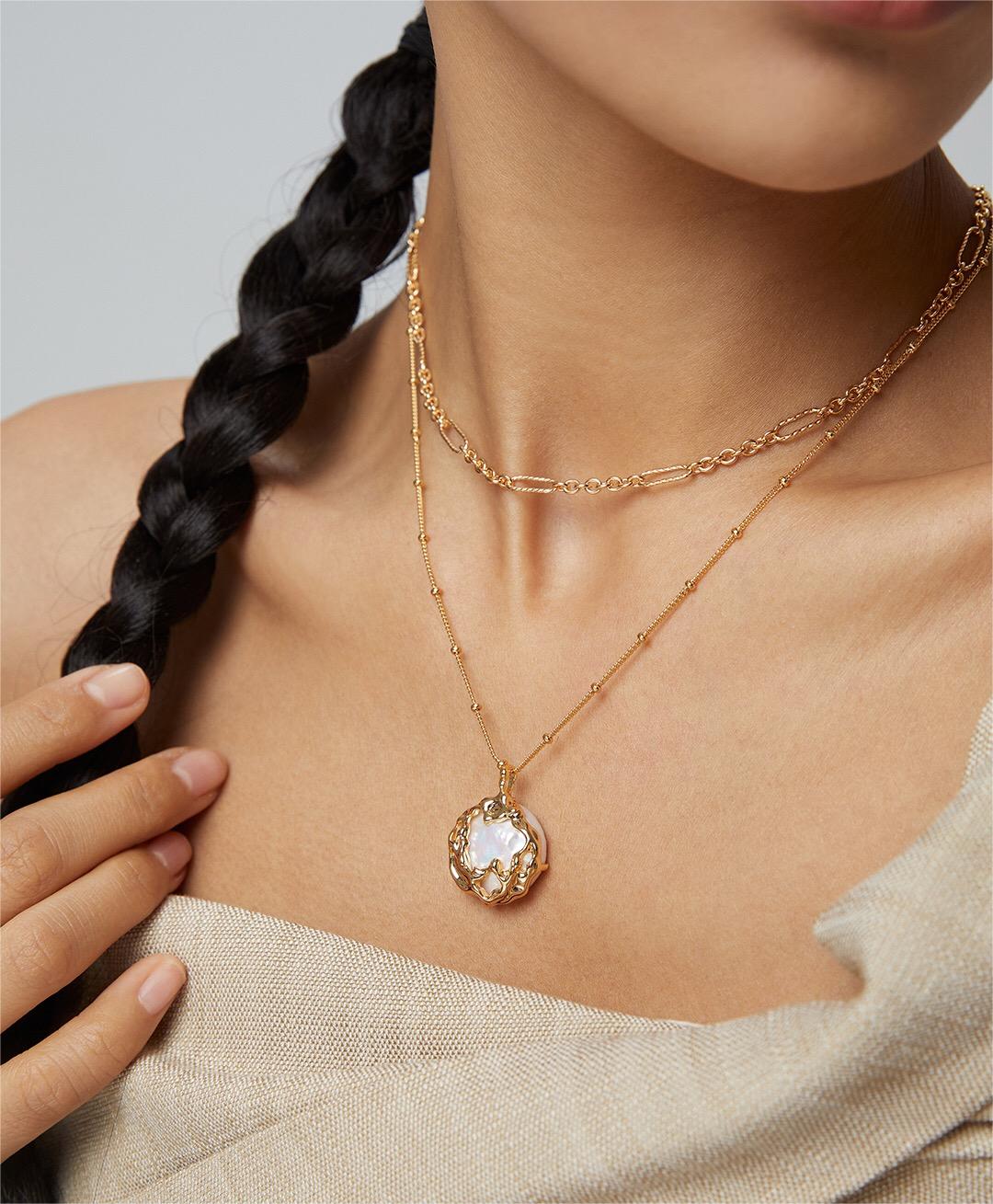 Classic Dainty Round Pearl Pendant Necklace