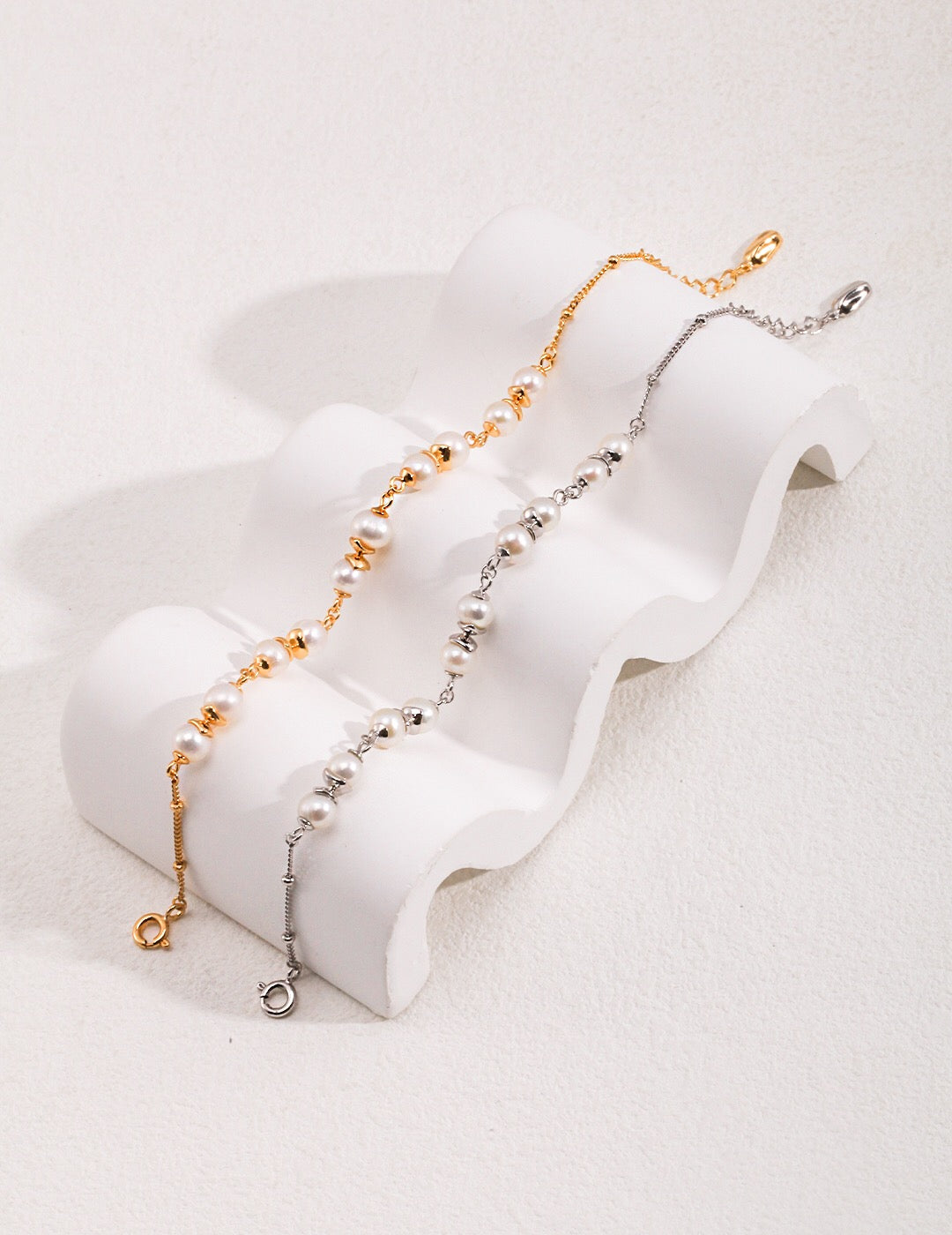 Minimalist Style Pearl Spacer Bracelet