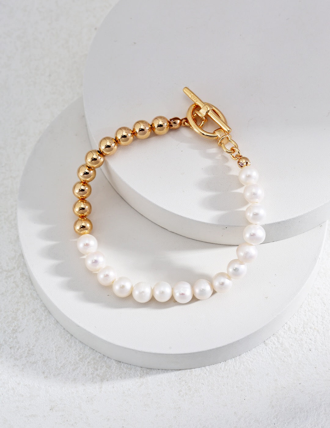 Minimalist Half Beaded Pearl Bracelet