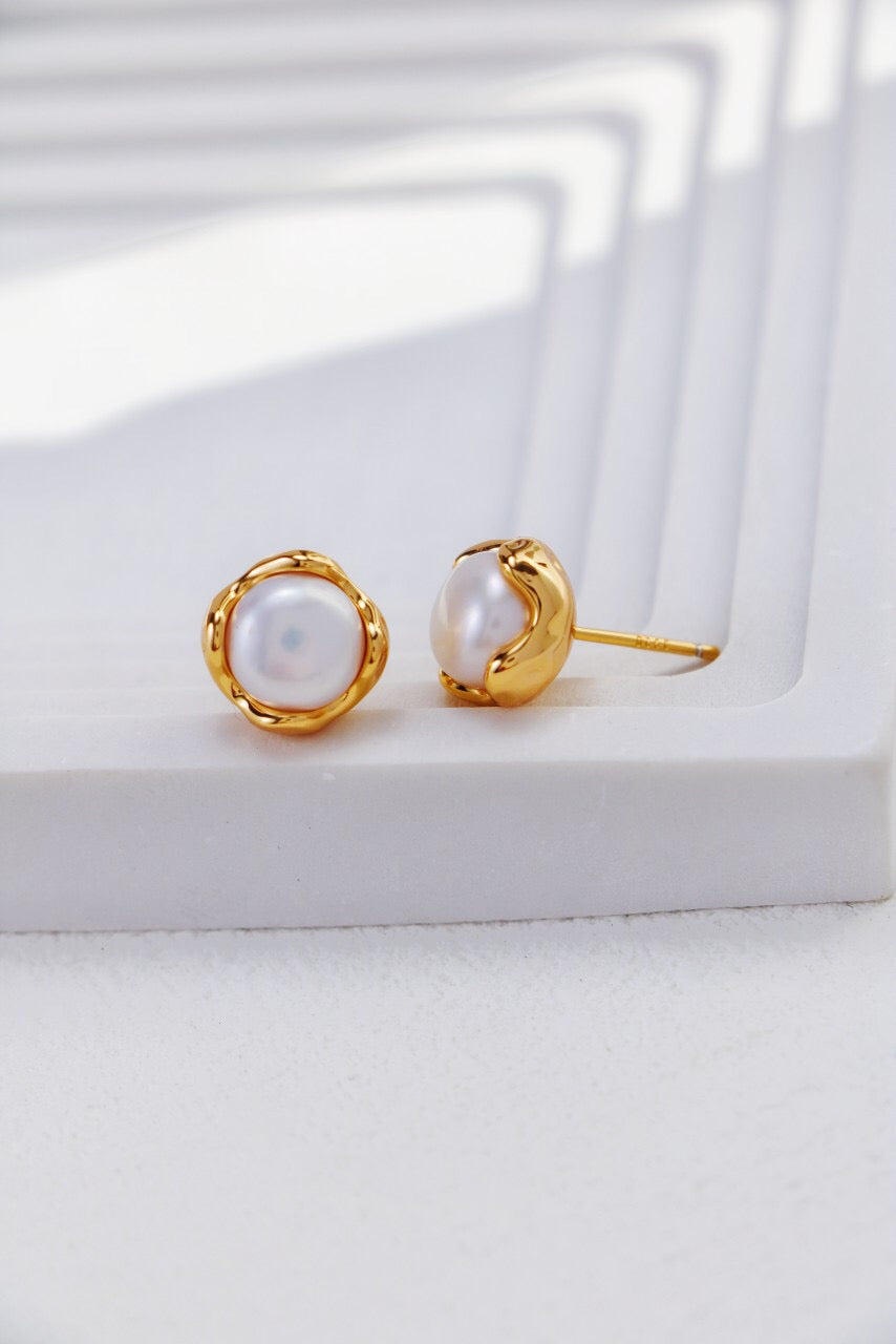 Minimalist Pearl Stud Earrings