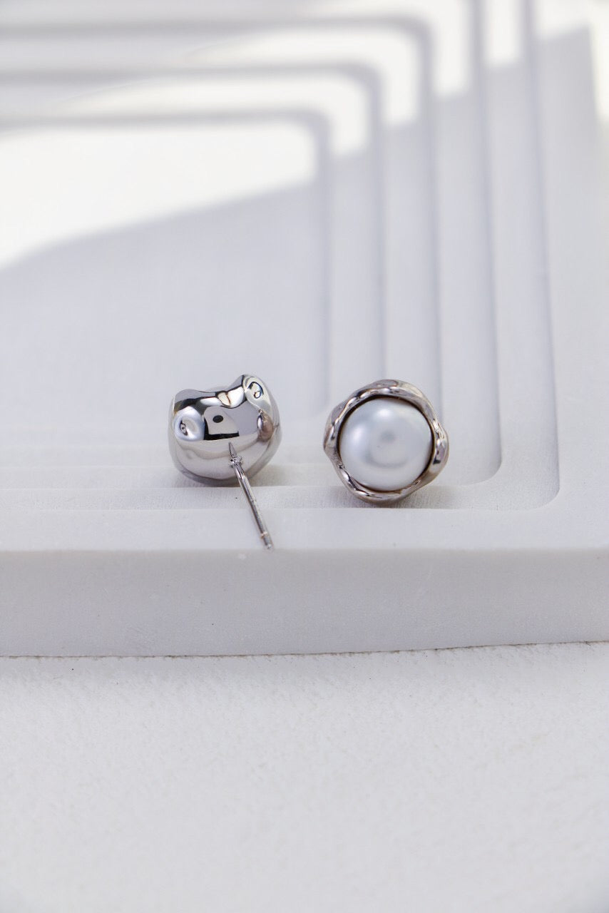 Minimalist Pearl Stud Earrings