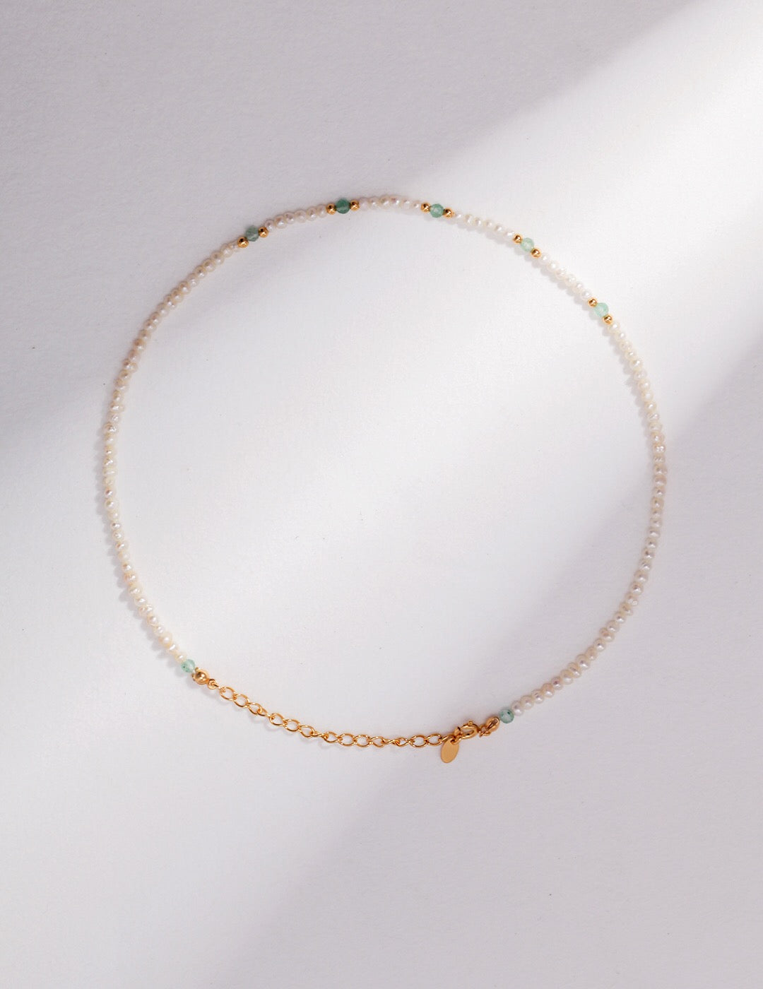 Green Strawberry Quartz Pearl Necklace