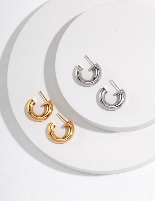 Minimalist Chunky Hoop Earrings