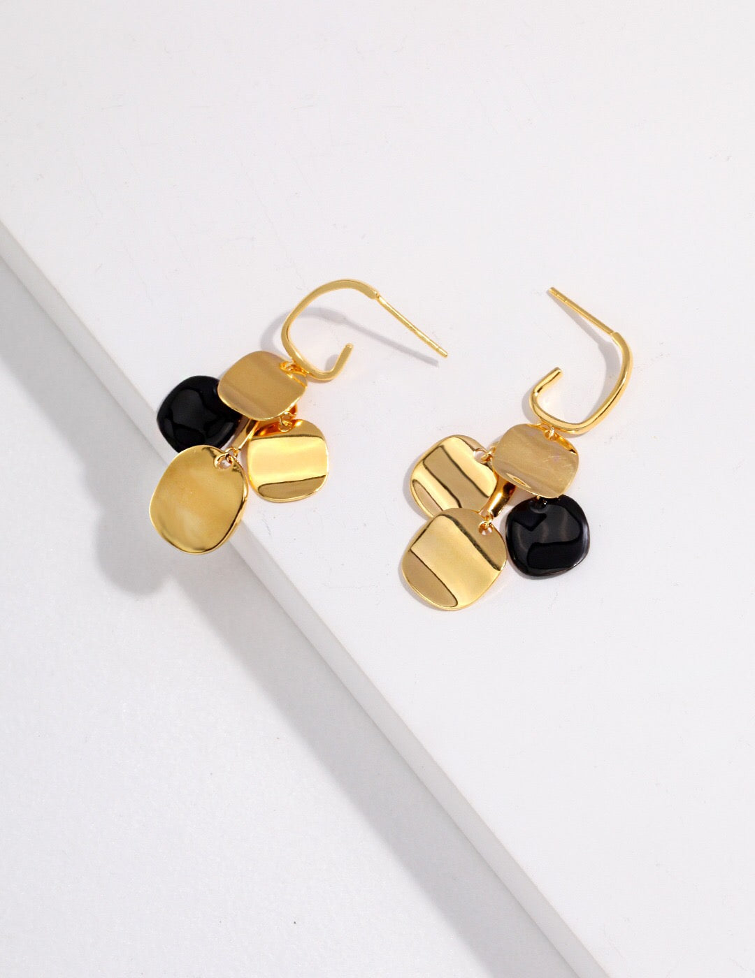 Geometric Glitter Stack Earrings