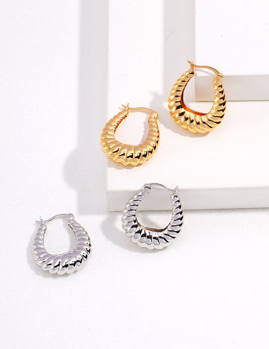 Twisted Stripe Hoop Earrings