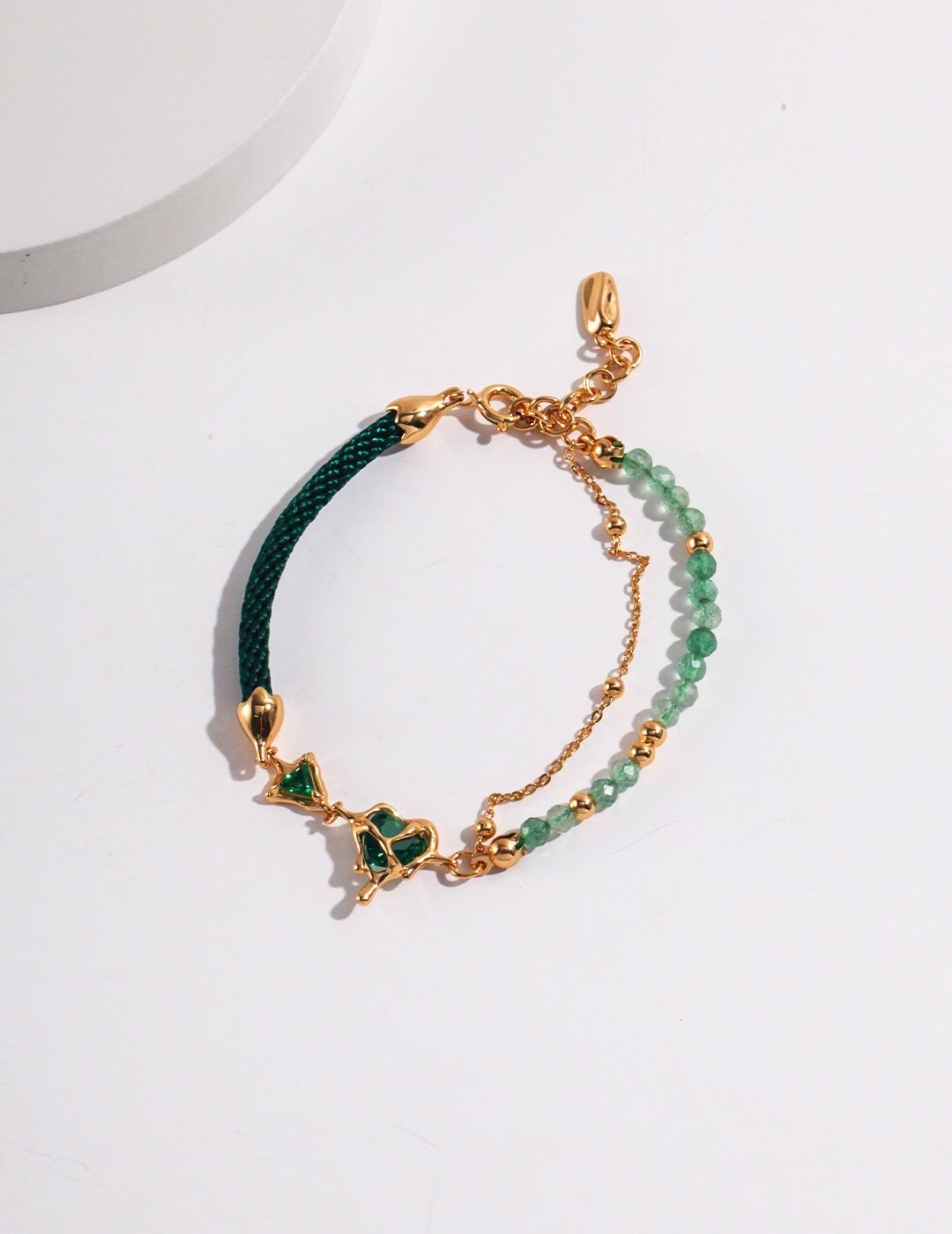 Heart Green Strawberry Quartz Bracelet