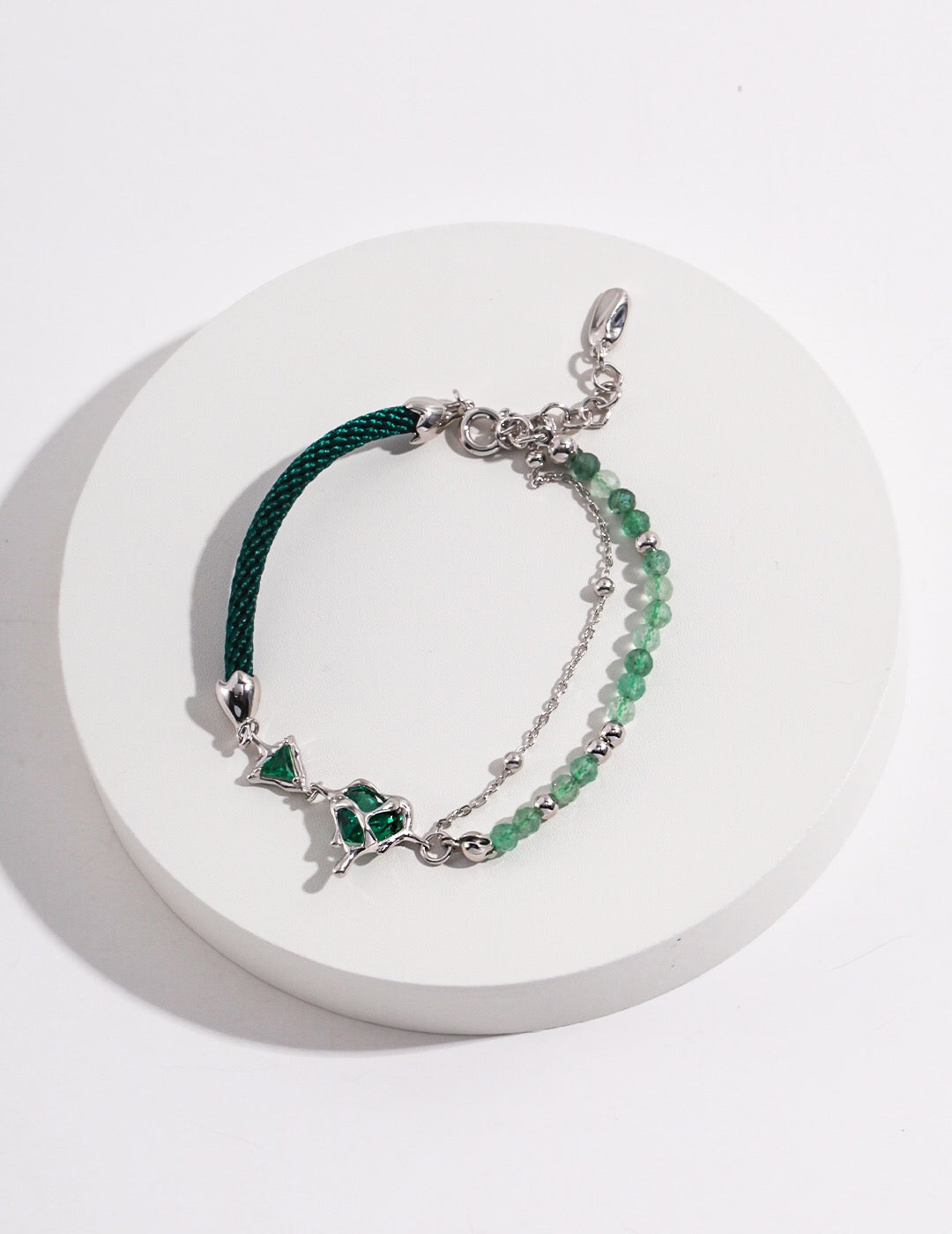 Heart Green Strawberry Quartz Bracelet