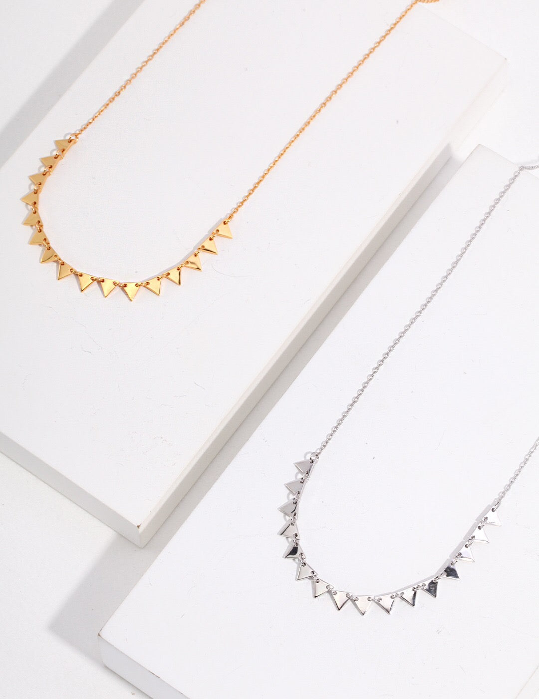 Geometric Triangle Choker Necklace