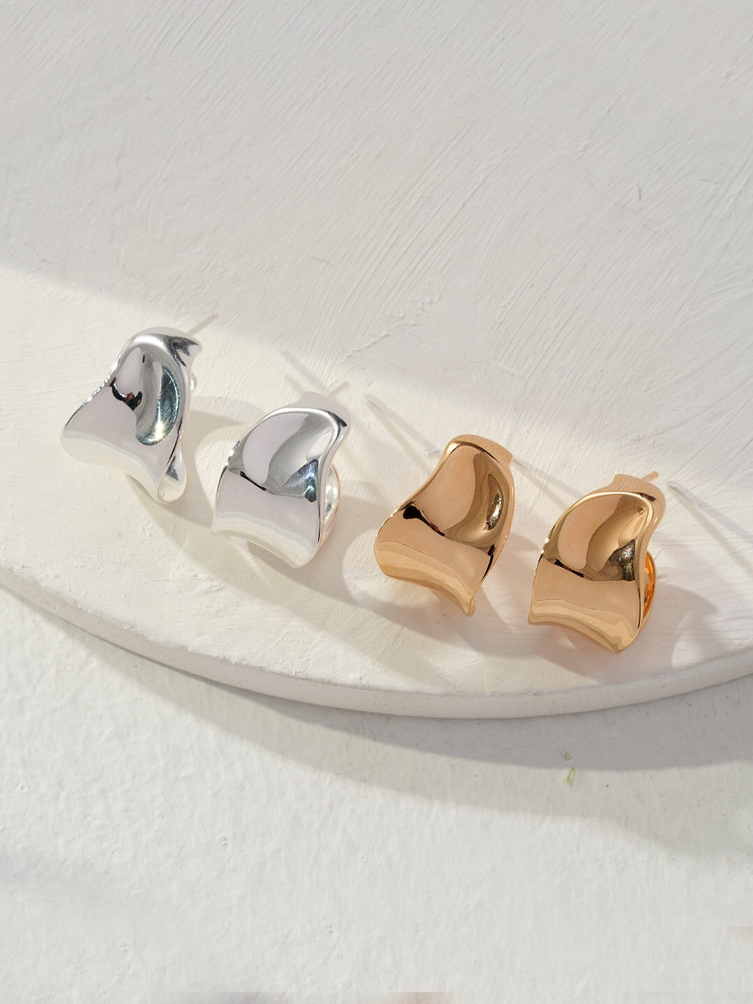 Irregular Concave Convex Stud Earrings