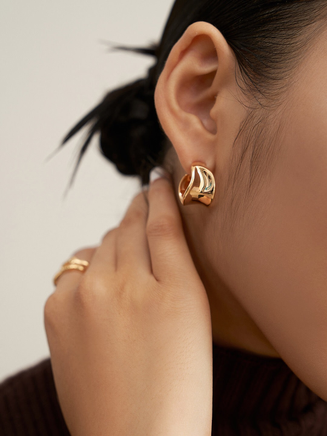 Irregular Concave Convex Stud Earrings