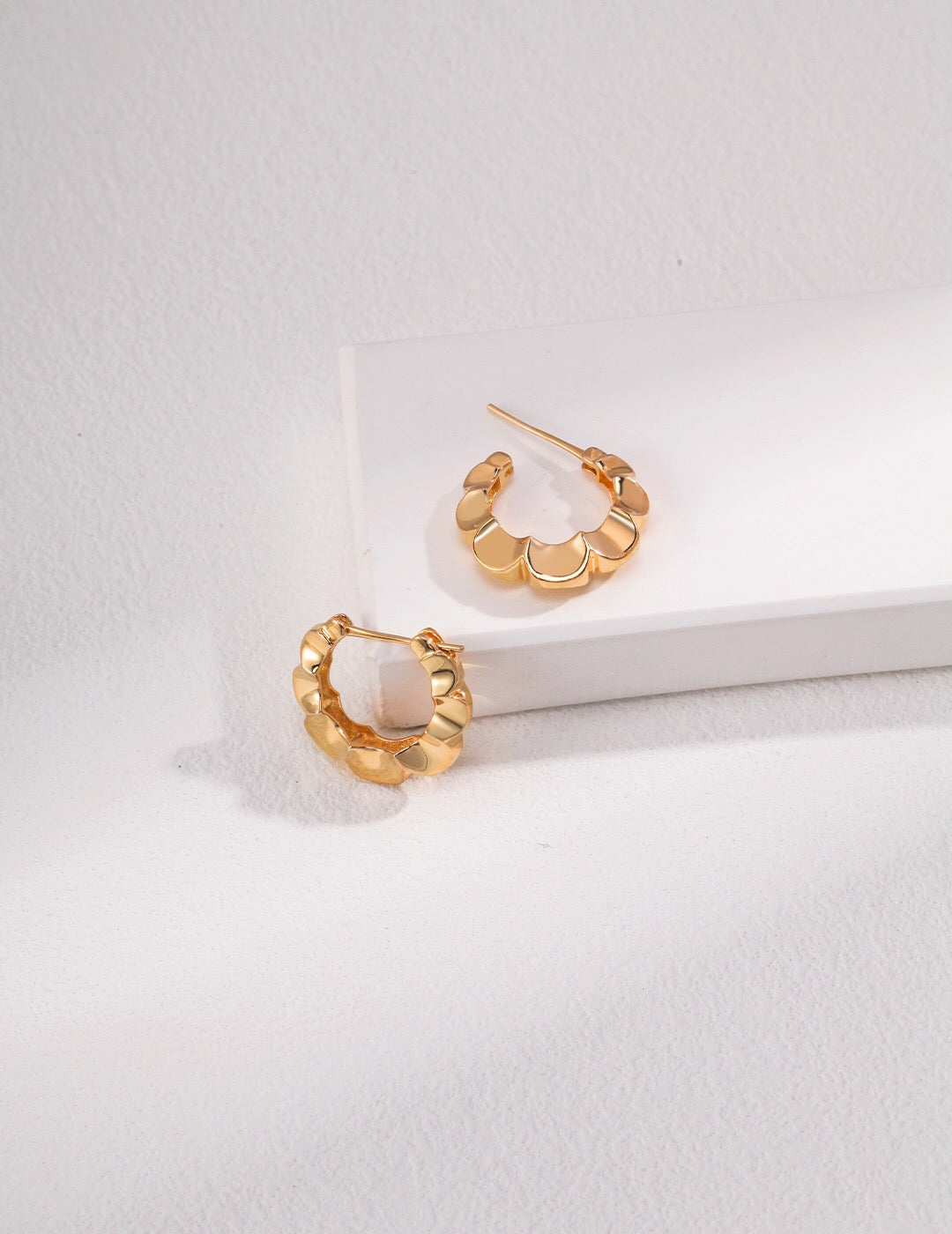 Minimalist Petal Hoop Earrings