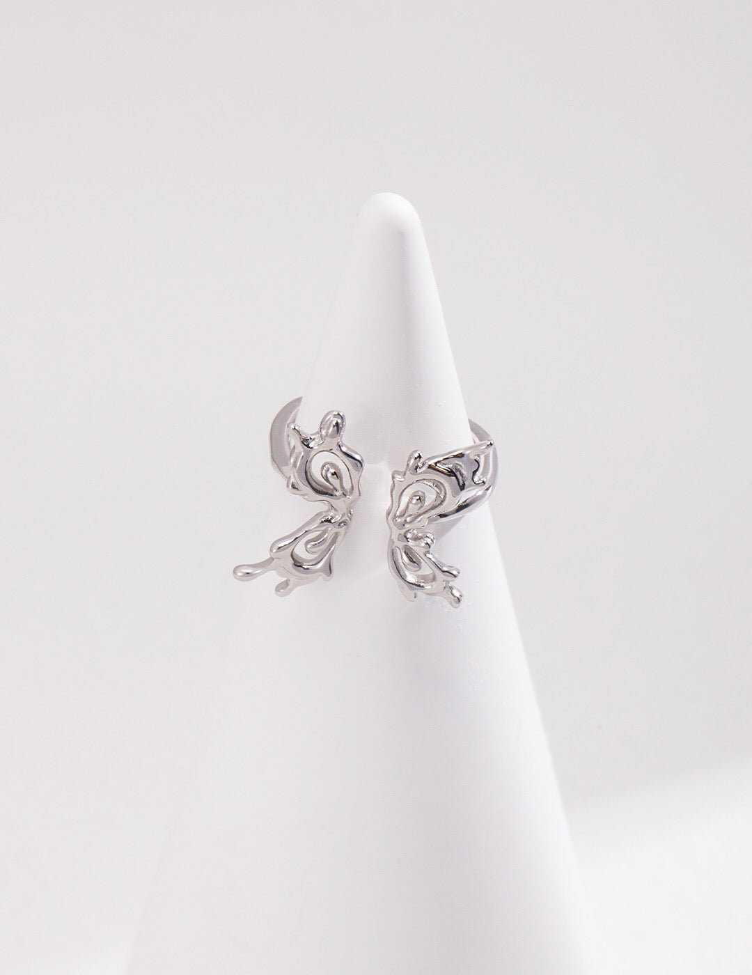 Fernovia Design elegant butterfly-inspired open ring in sterling silver