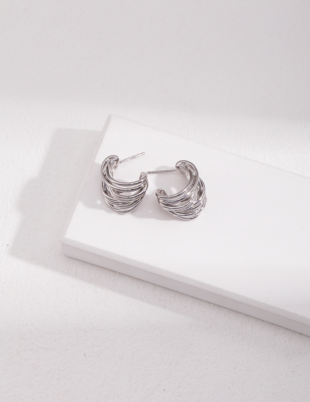 Modern Wave Hoop Earrings