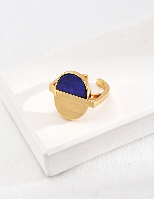 Oval Lapis Lazuli Open Ring