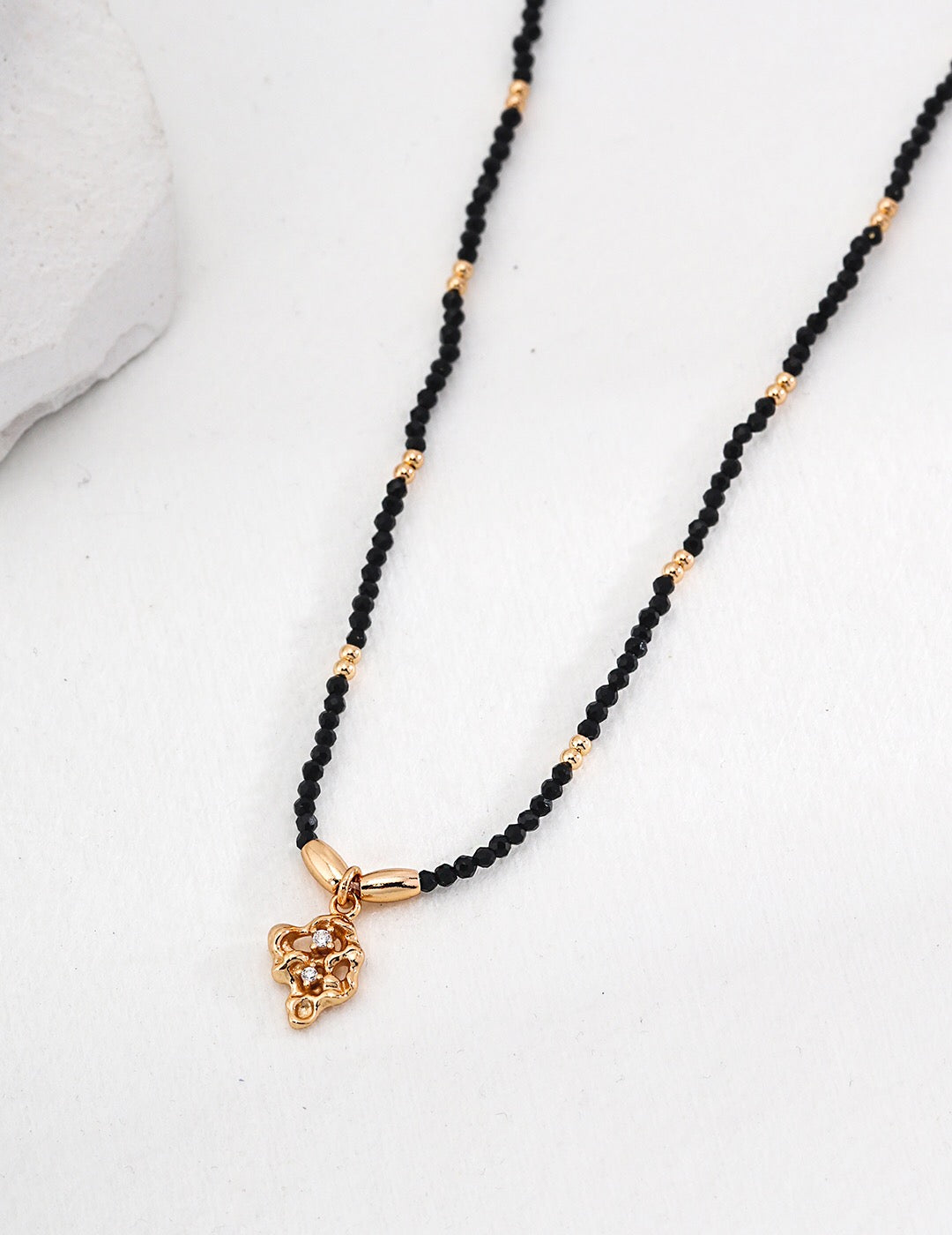 Black Crystal Zircon Necklace