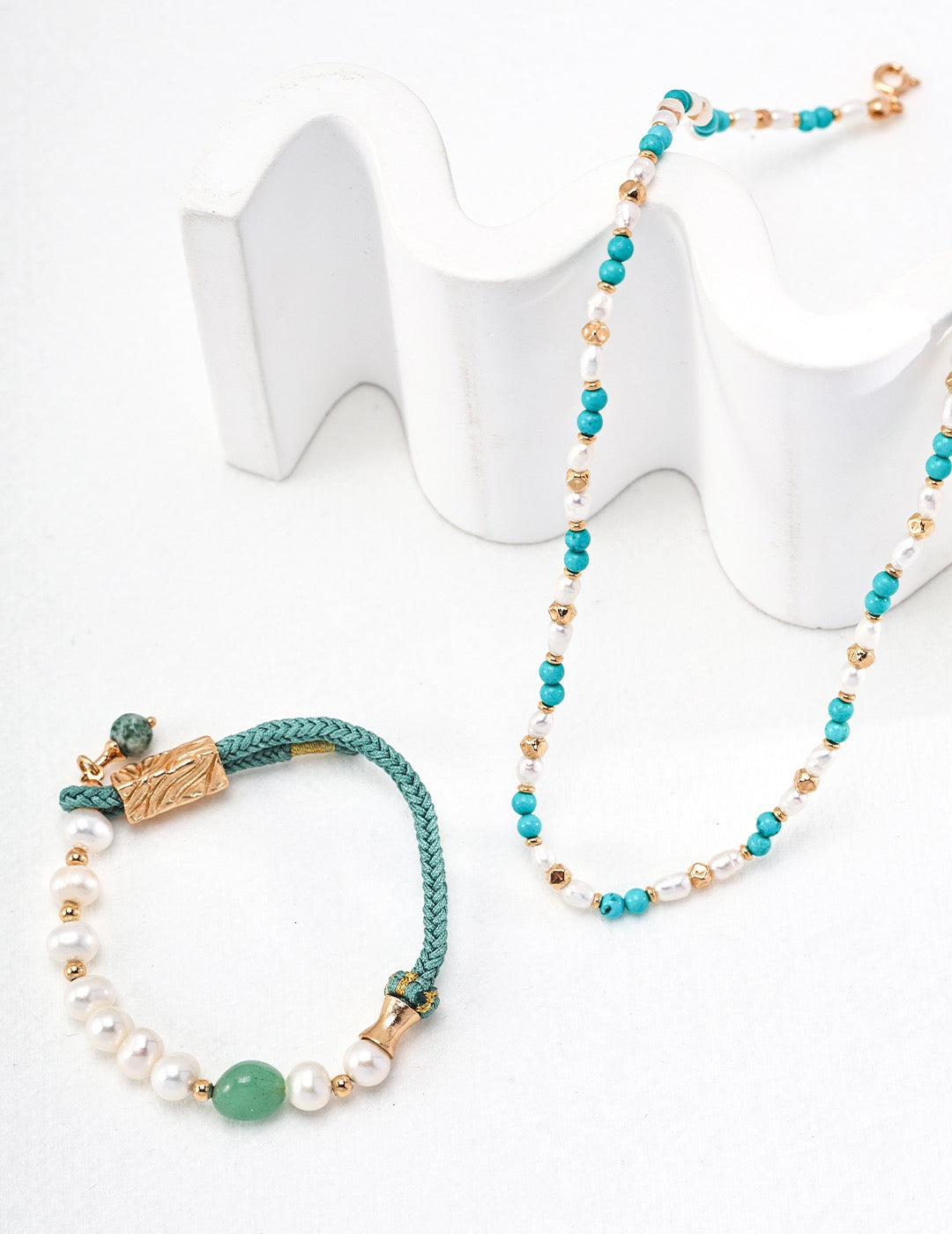 Blue Turquoise Pearl Necklace