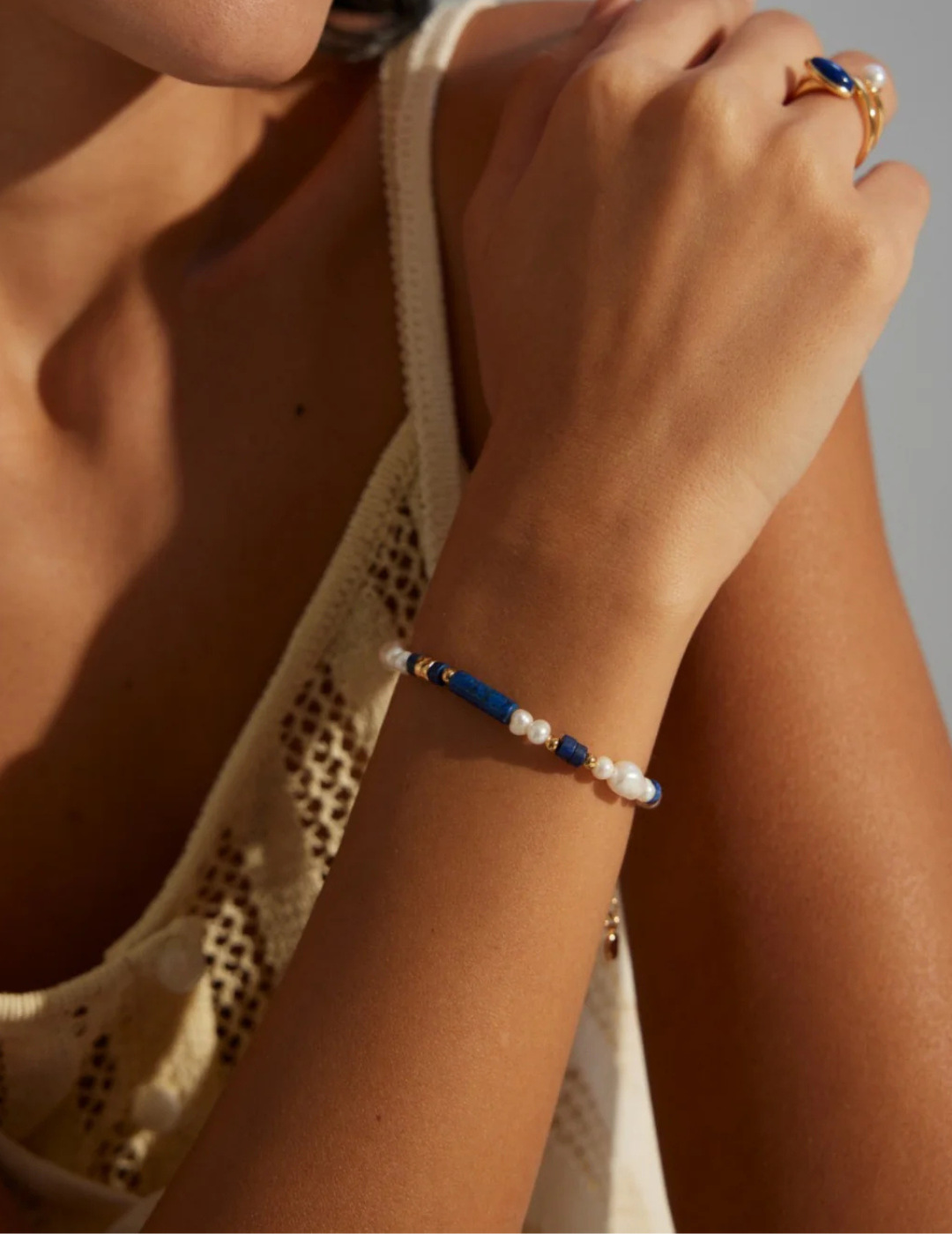 Natural Lapis Lazuli Pearl Bracelet