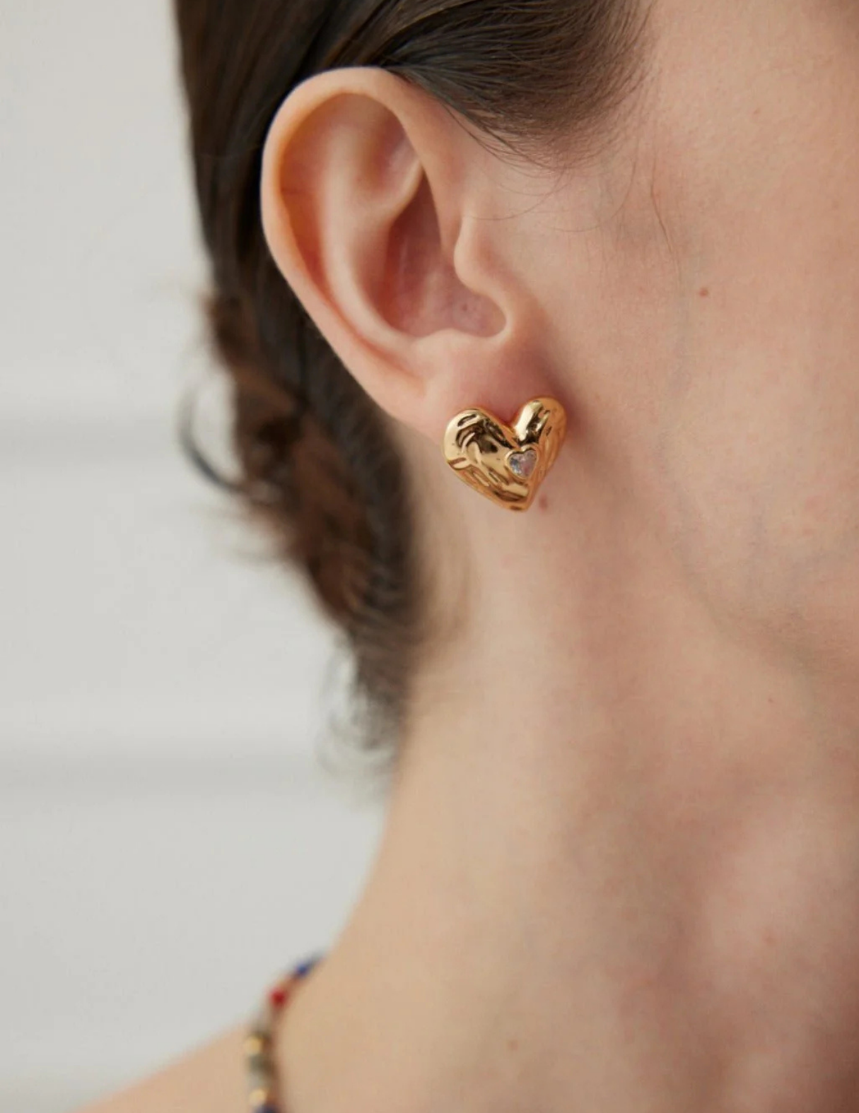 Love Heart Zircon Stud Earrings