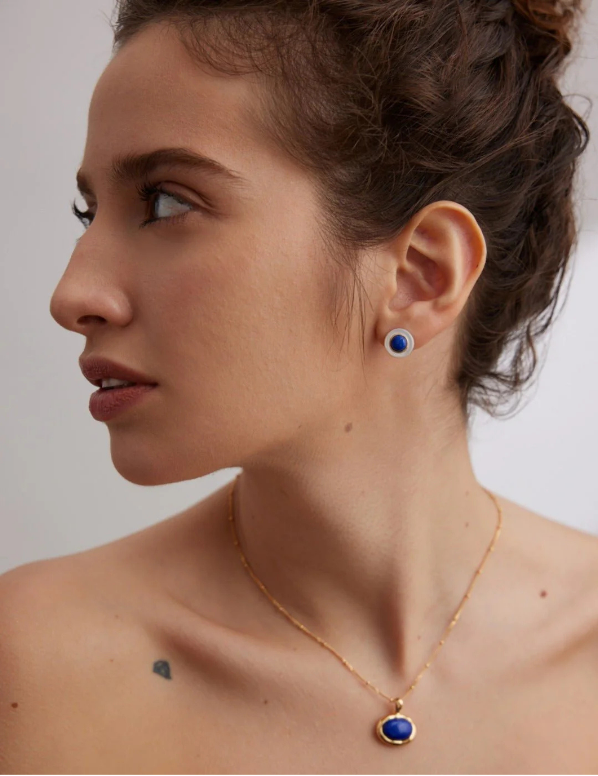 Blue and White Lapis Lazuli Earrings