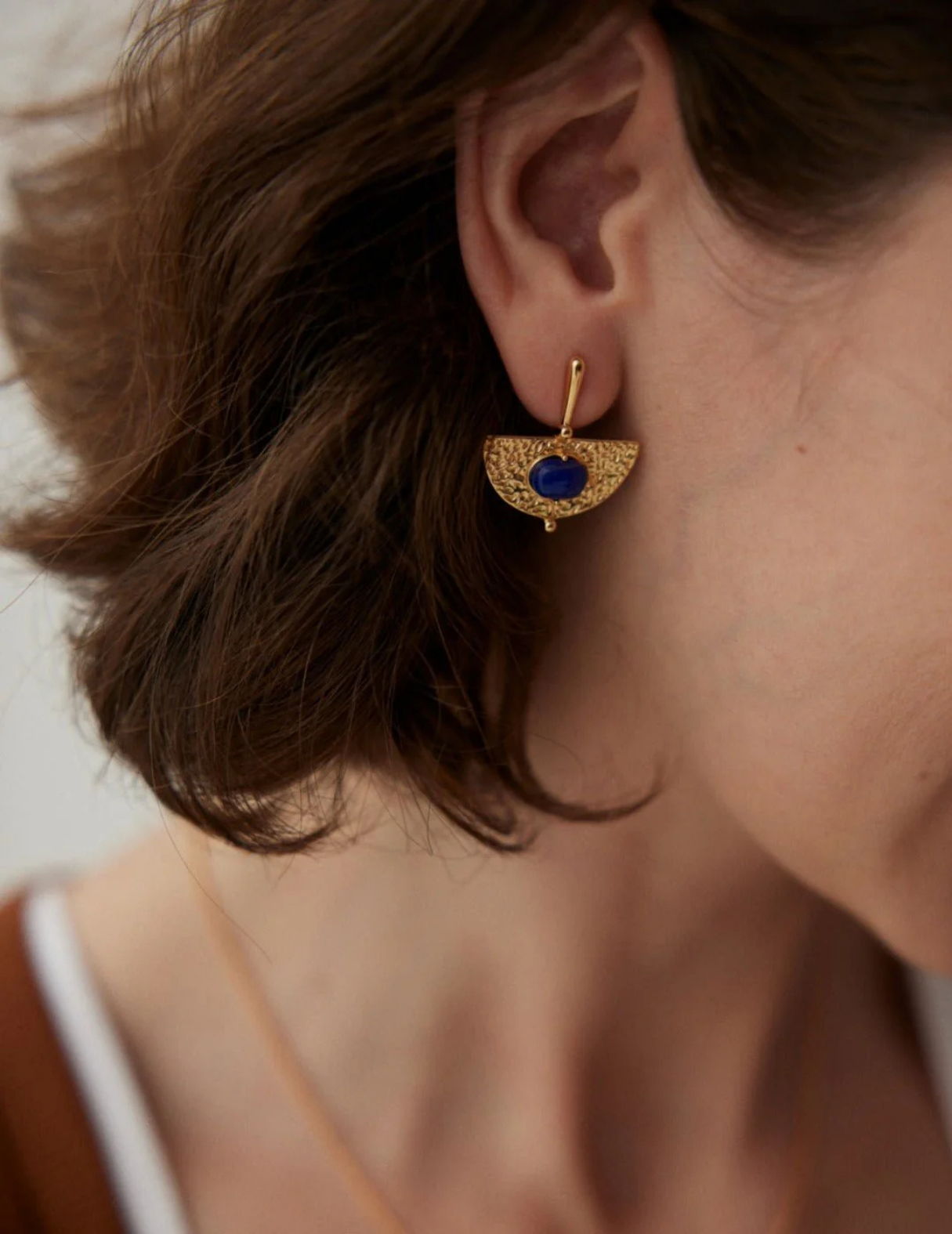 Scalloped Lapis Lazuli Earrings