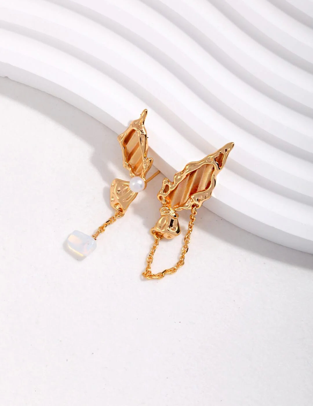 Butterfly Pearl Stud Earrings