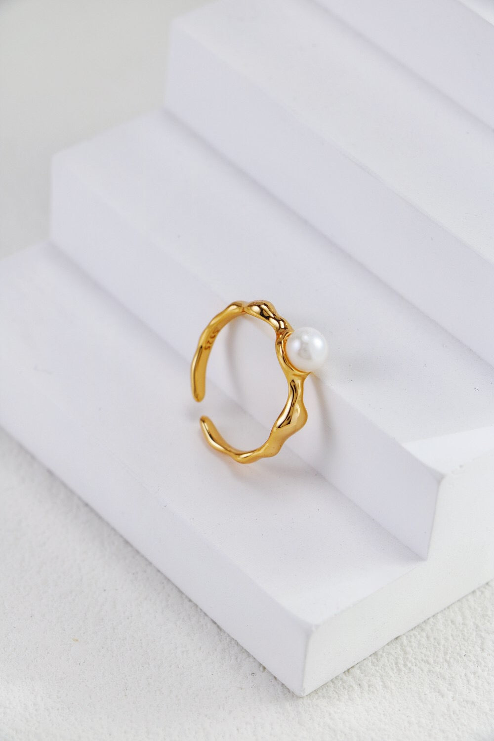 Minimalist Pearl Gold Vermeil Ring