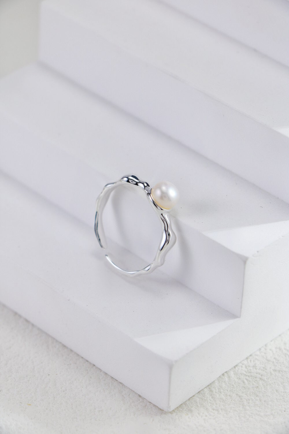 Minimalist Pearl Gold Vermeil Ring