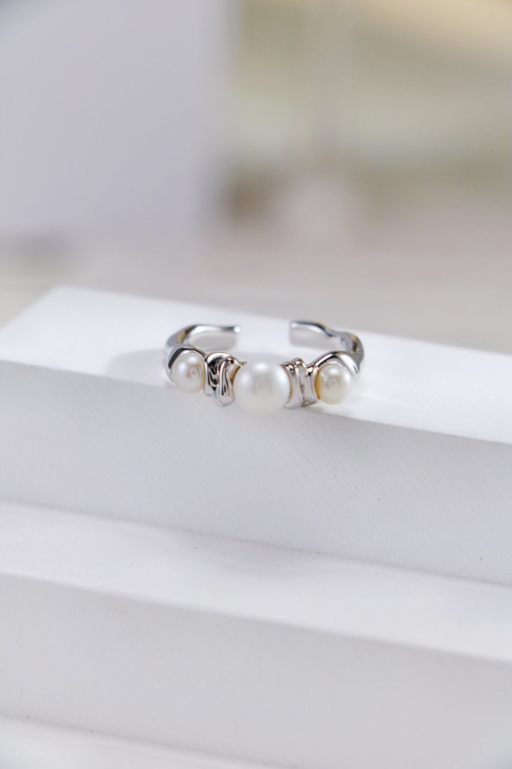 Three Pearls Adjustable Ring