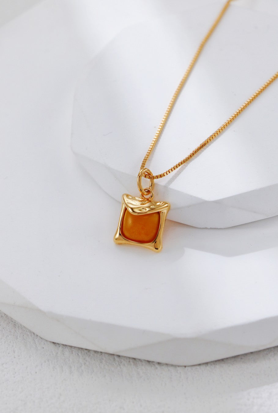 Vintage Gold Honey Amber Necklace