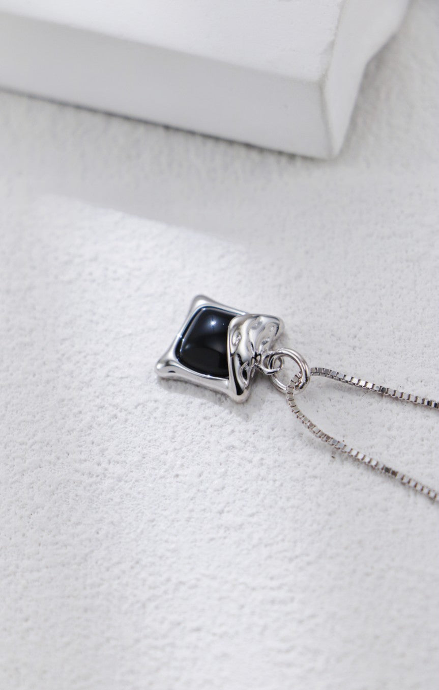 Modern Black Onyx Necklace