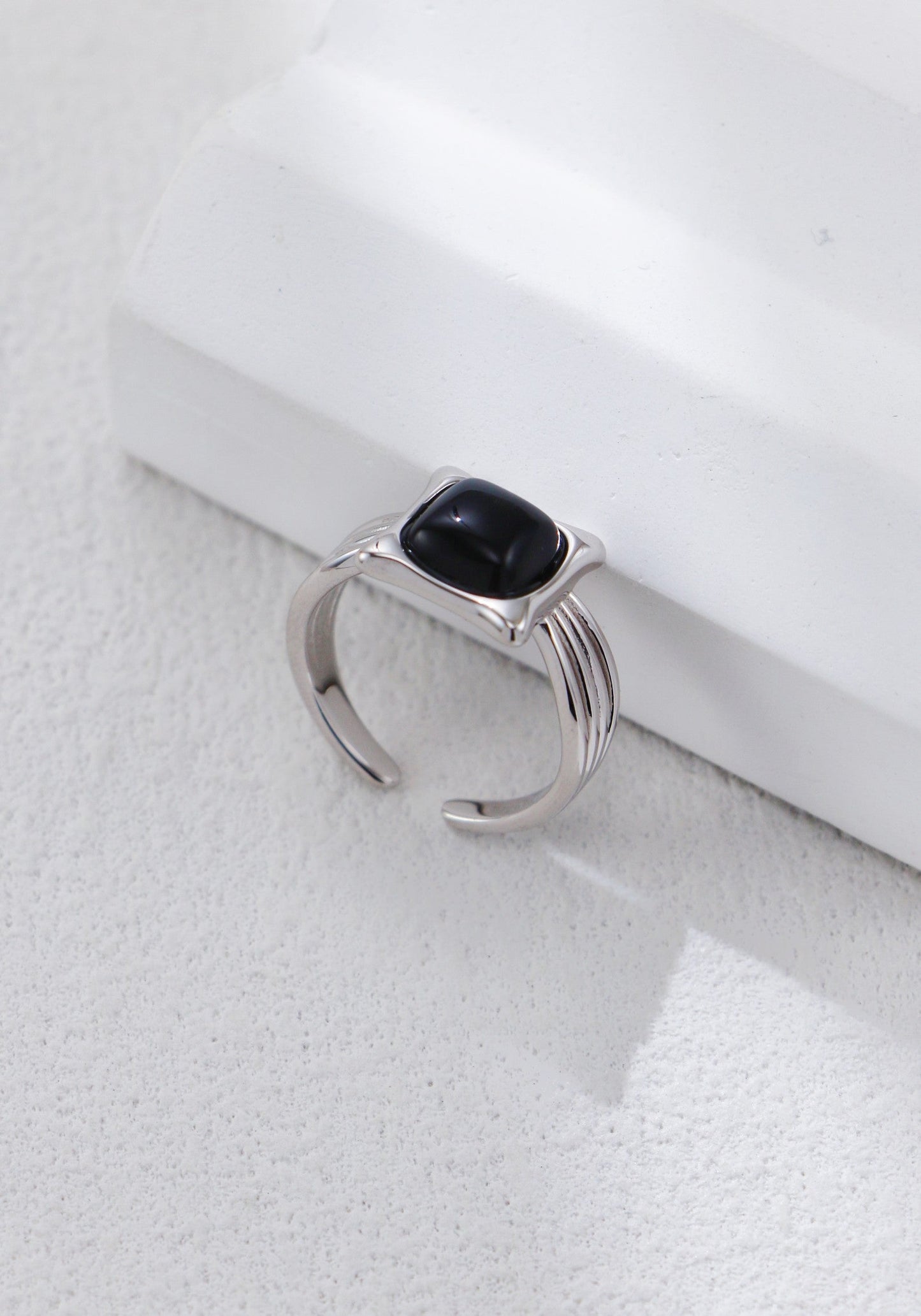 Modern Black Onyx Ring