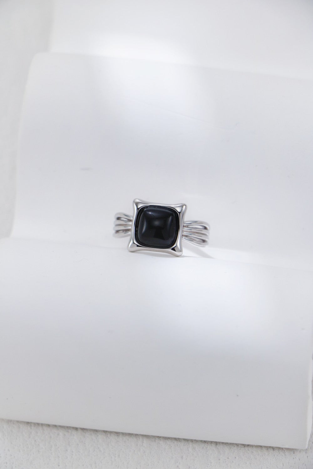 Modern Black Onyx Ring