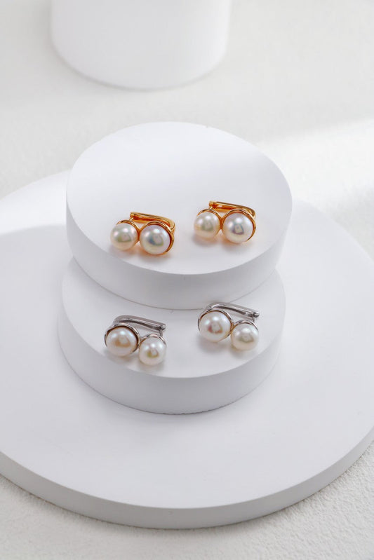 Elegant Pearl Cuff Earrings