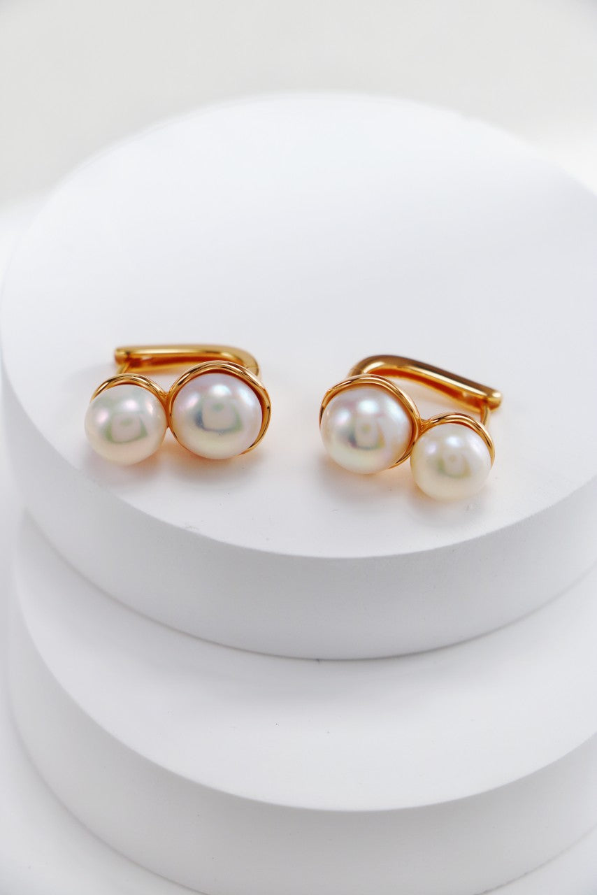 Elegant Pearl Cuff Earrings