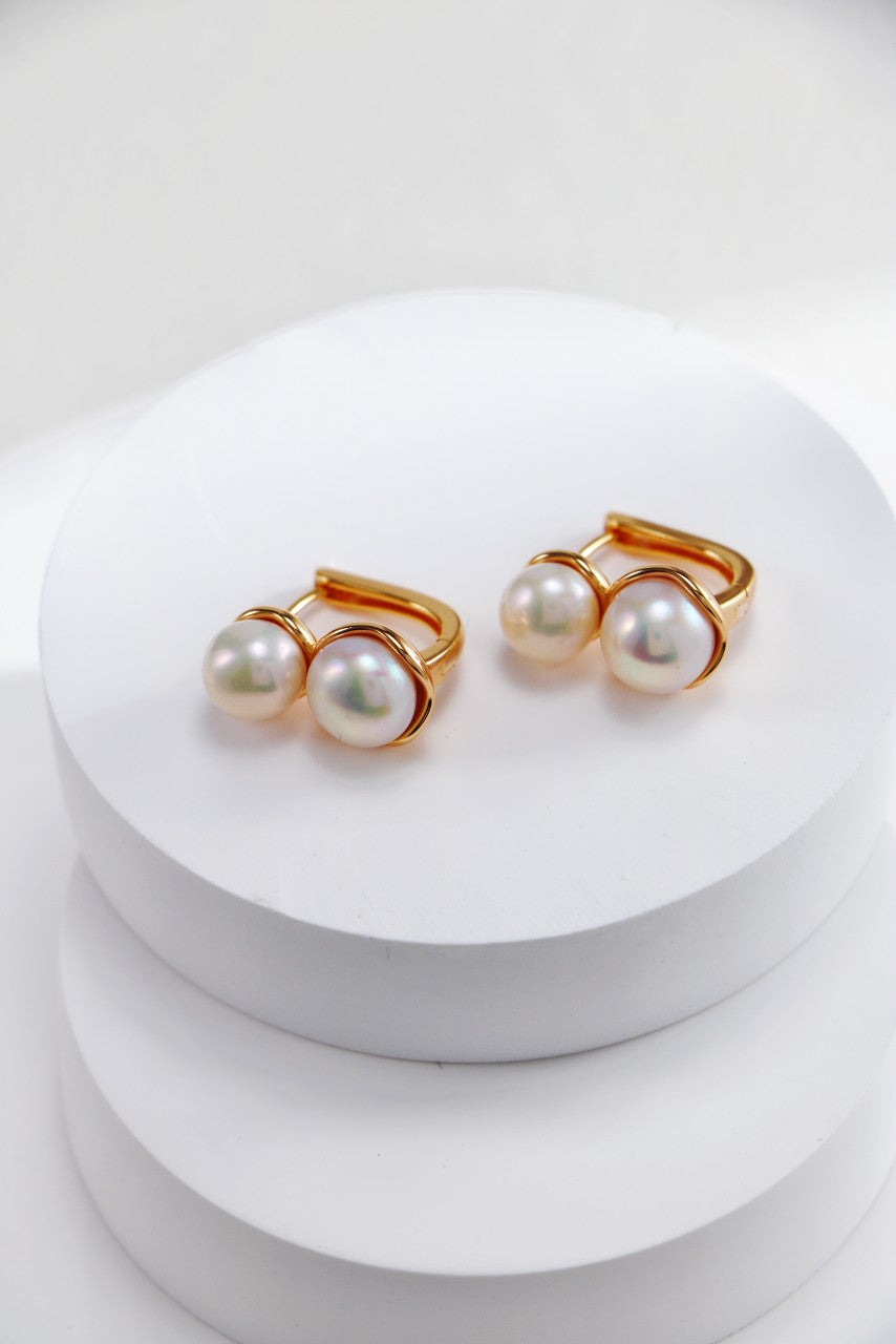 Elegant Pearl Cuff Earrings