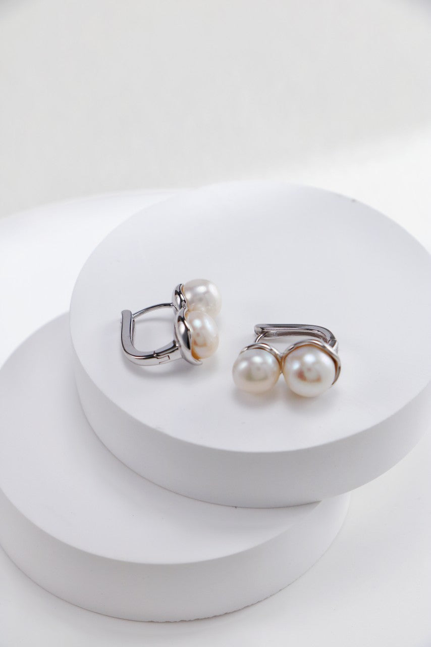 Elegant Pearl Cuff Earrings