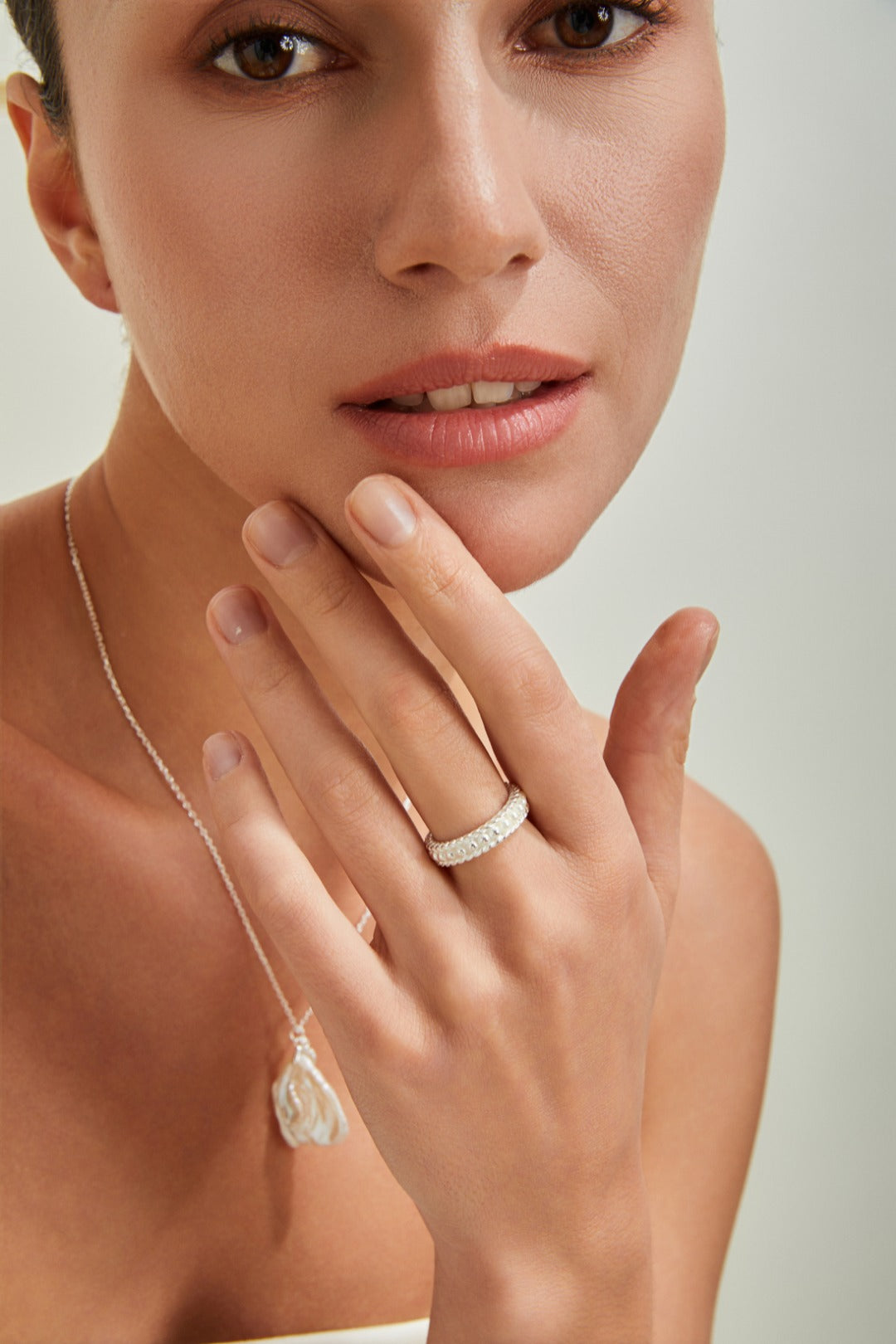 Minimalist Pearl Silver Stacking Ring