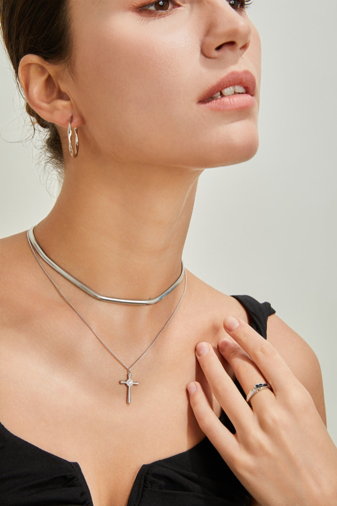 Cross Pendant Necklace with Zircon