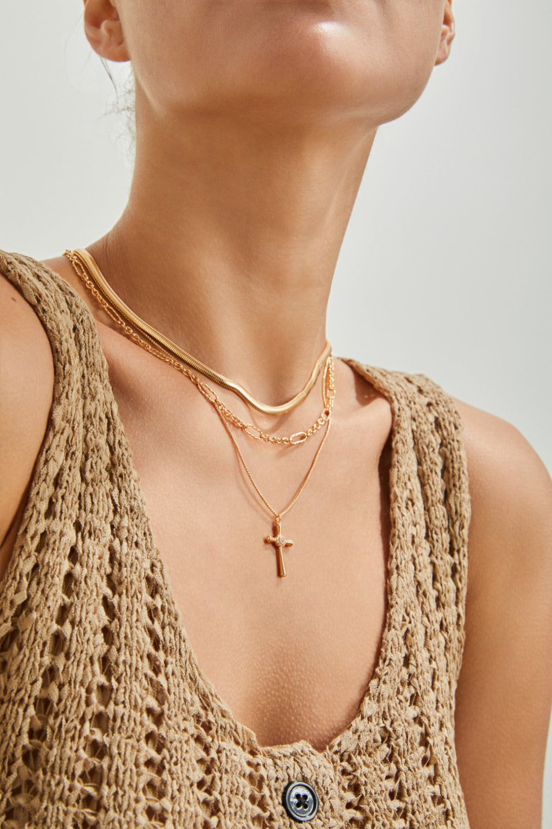 Cross Pendant Necklace with Zircon