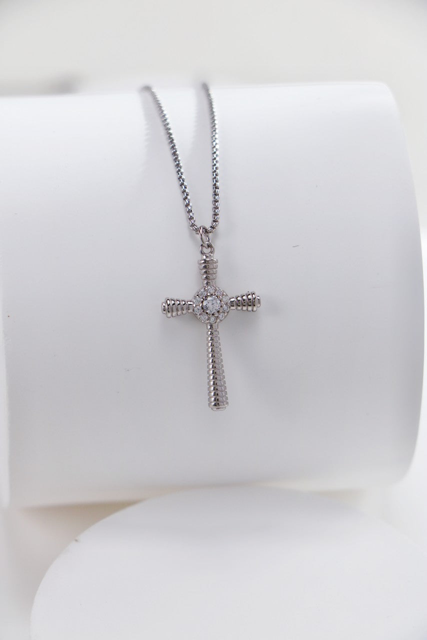 Cross Pendant Necklace with Zircon