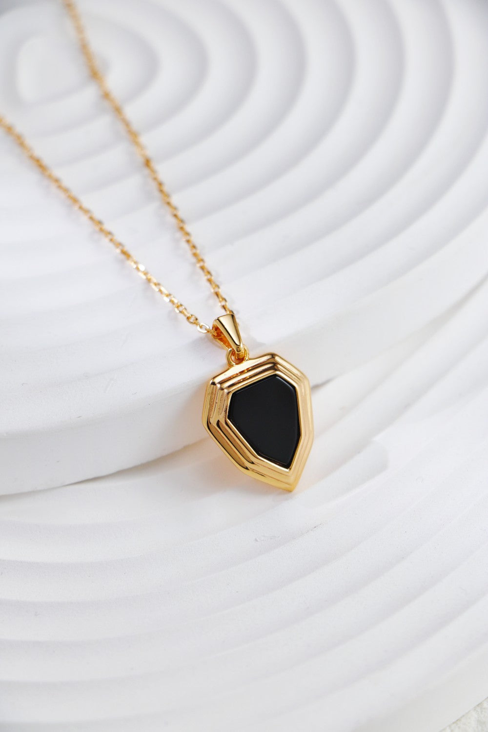 Black Onyx Shield Design Necklace