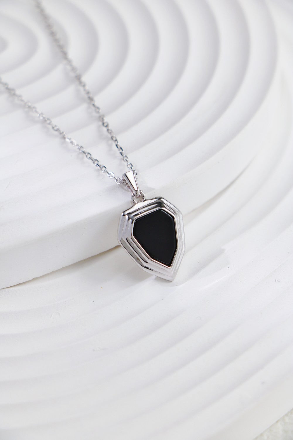 Black Onyx Shield Design Necklace