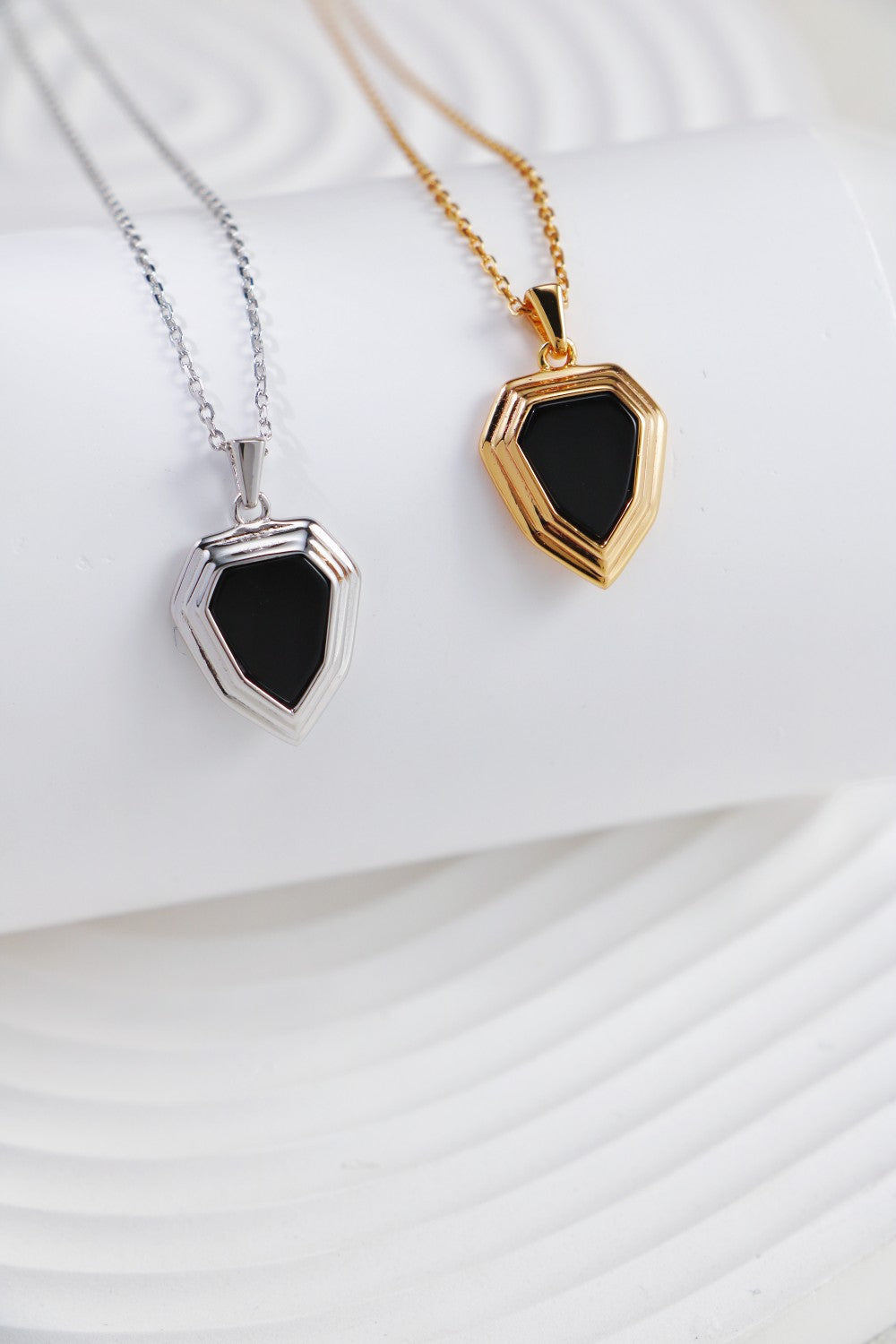 Black Onyx Shield Design Necklace