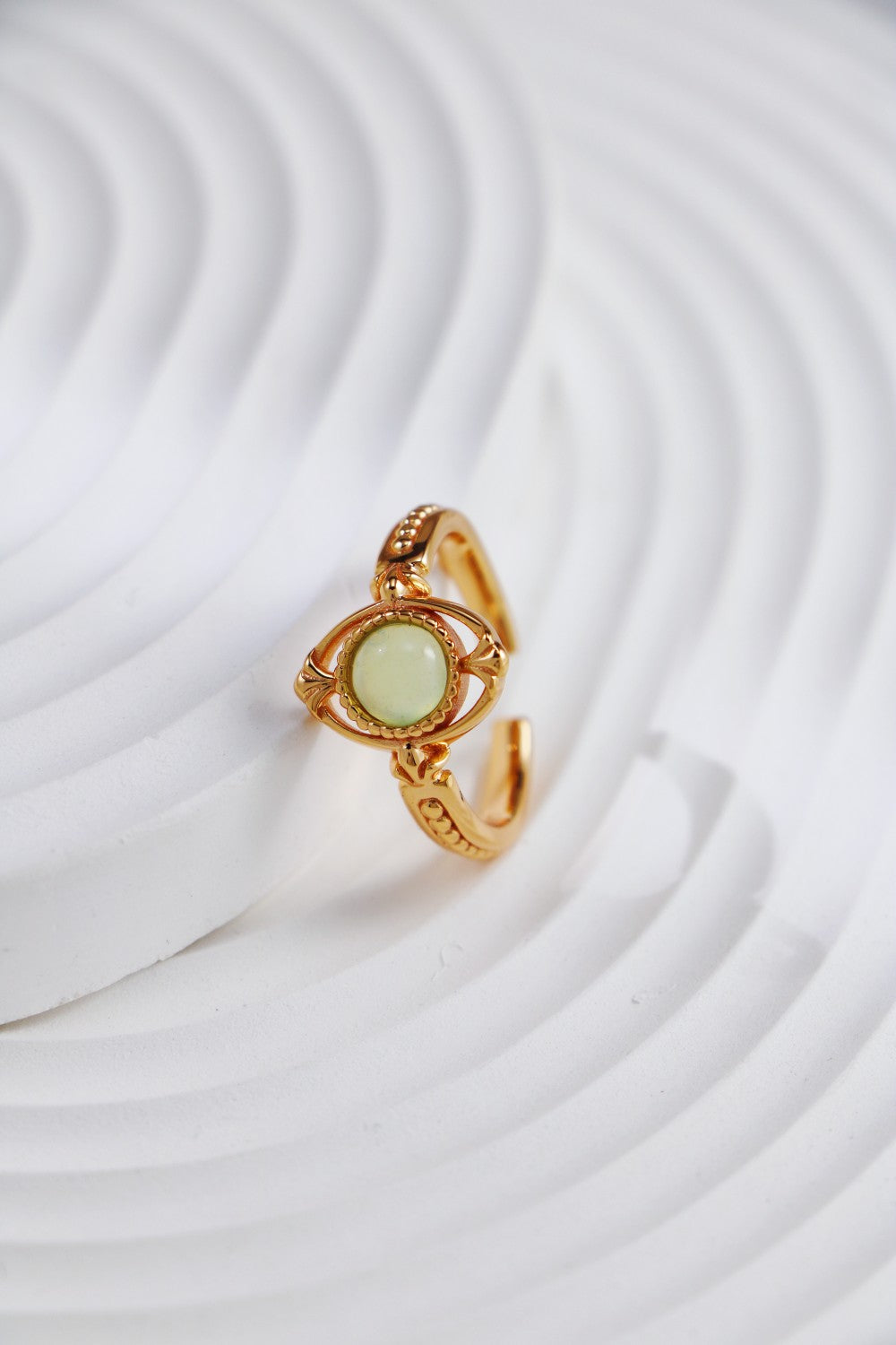 Prehnite Chalcedony Adjustable Ring