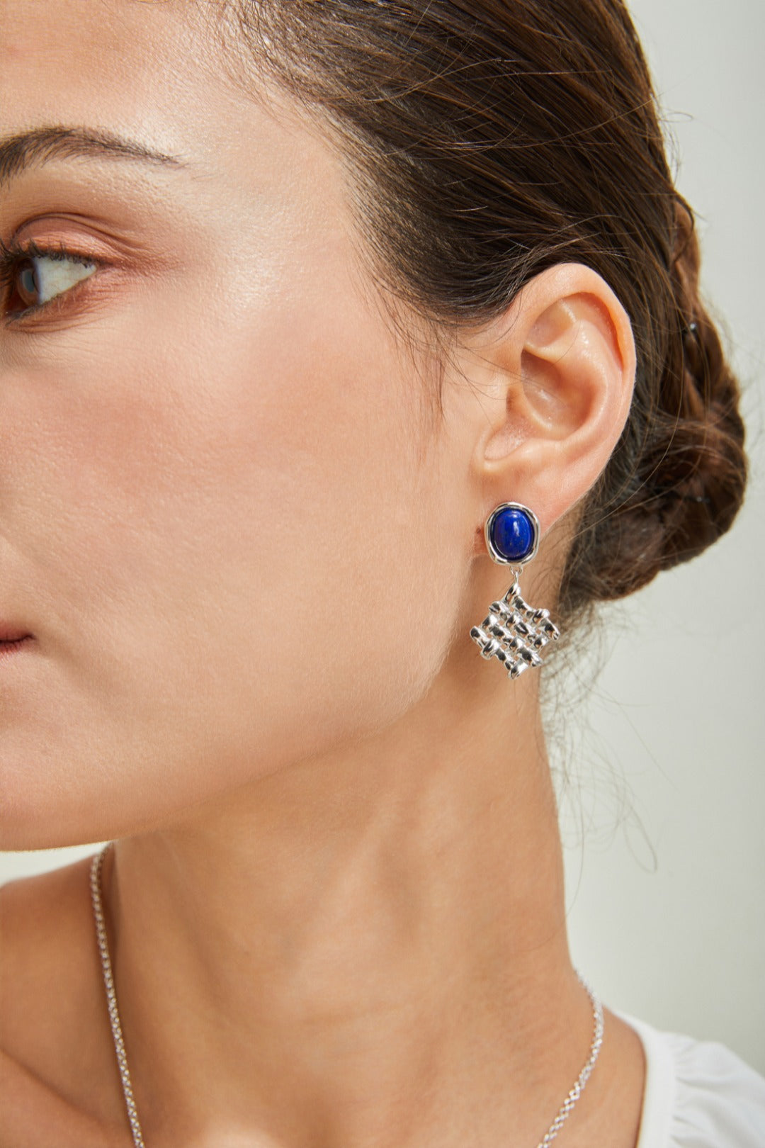 Lapis Lazuli Braided Earrings